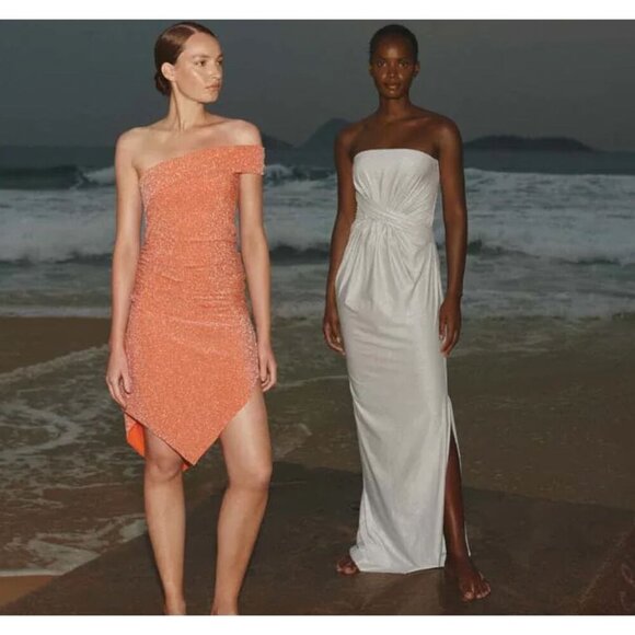 Baobab Goa Off The Shoulder Bodycon Mini Dress Mandarine Womens Size Medium - Picture 2 of 8